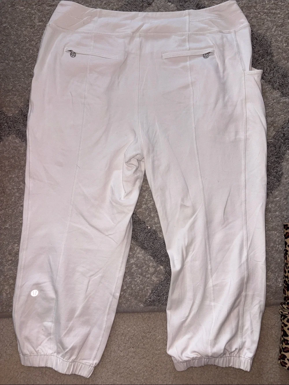 Lulu White Athletic Jogger capri